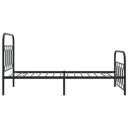 Bedframe met hoofd- en voeteneinde metaal zwart 100x190 cm