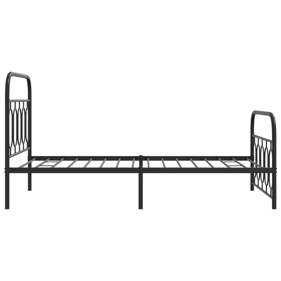 Bedframe met hoofd- en voeteneinde metaal zwart 107x203 cm