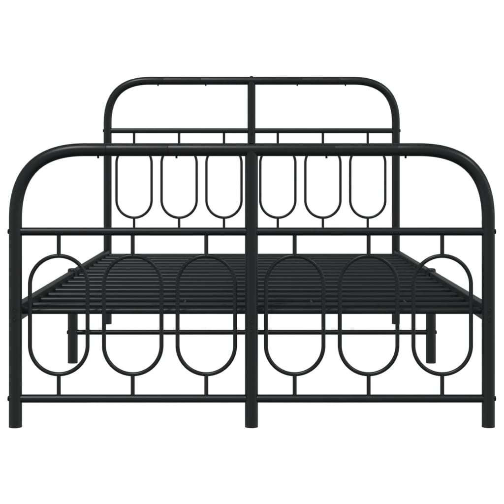 Bedframe met hoofd- en voeteneinde metaal zwart 120x190 cm