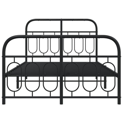 Bedframe met hoofd- en voeteneinde metaal zwart 120x190 cm