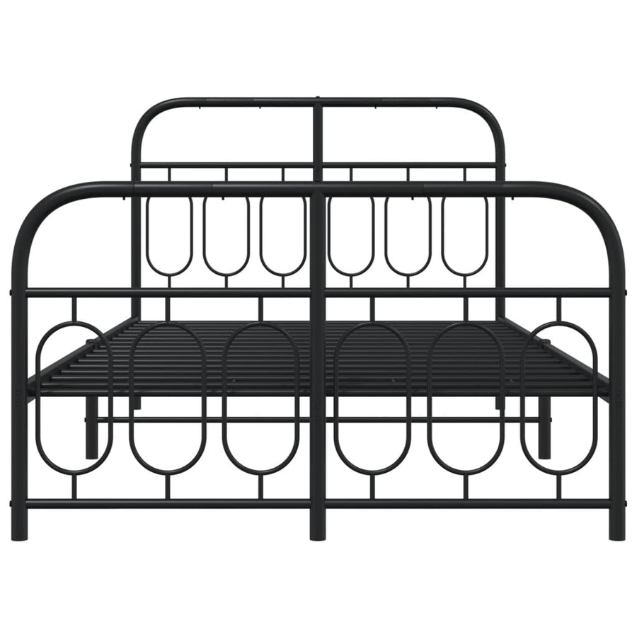 Bedframe met hoofd- en voeteneinde metaal zwart 120x190 cm