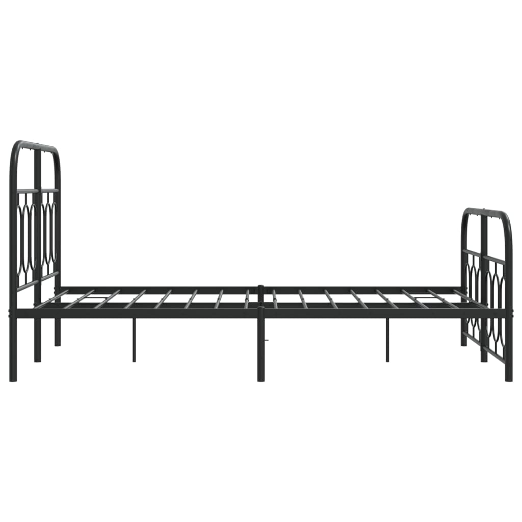 Bedframe met hoofd- en voeteneinde metaal zwart 120x190 cm