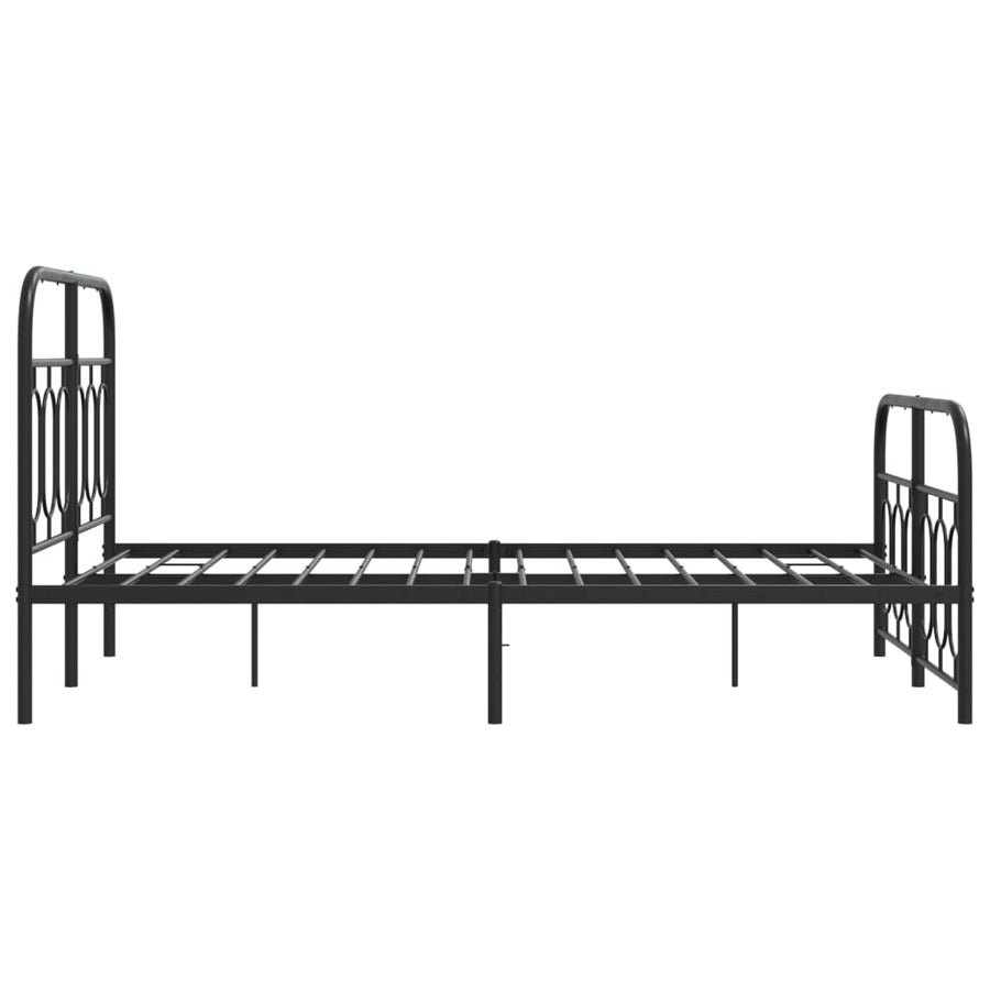 Bedframe met hoofd- en voeteneinde metaal zwart 120x190 cm