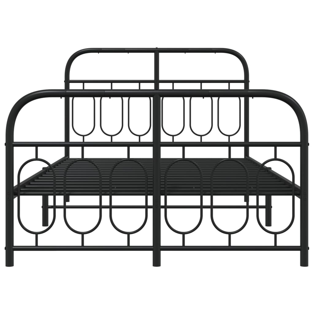 Bedframe met hoofd- en voeteneinde metaal zwart 120x200 cm