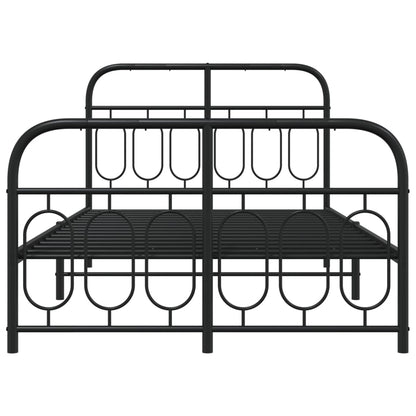 Bedframe met hoofd- en voeteneinde metaal zwart 120x200 cm