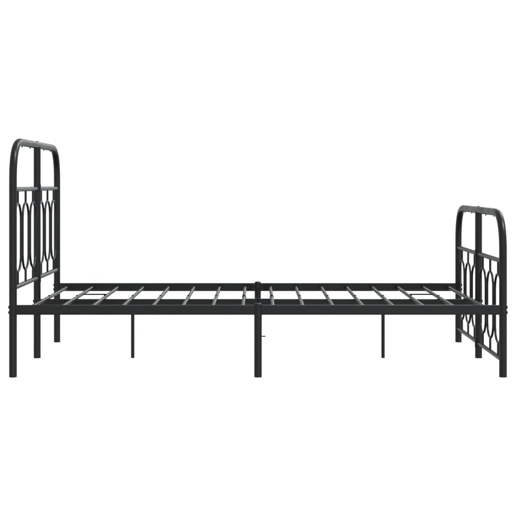 Bedframe met hoofd- en voeteneinde metaal zwart 120x200 cm