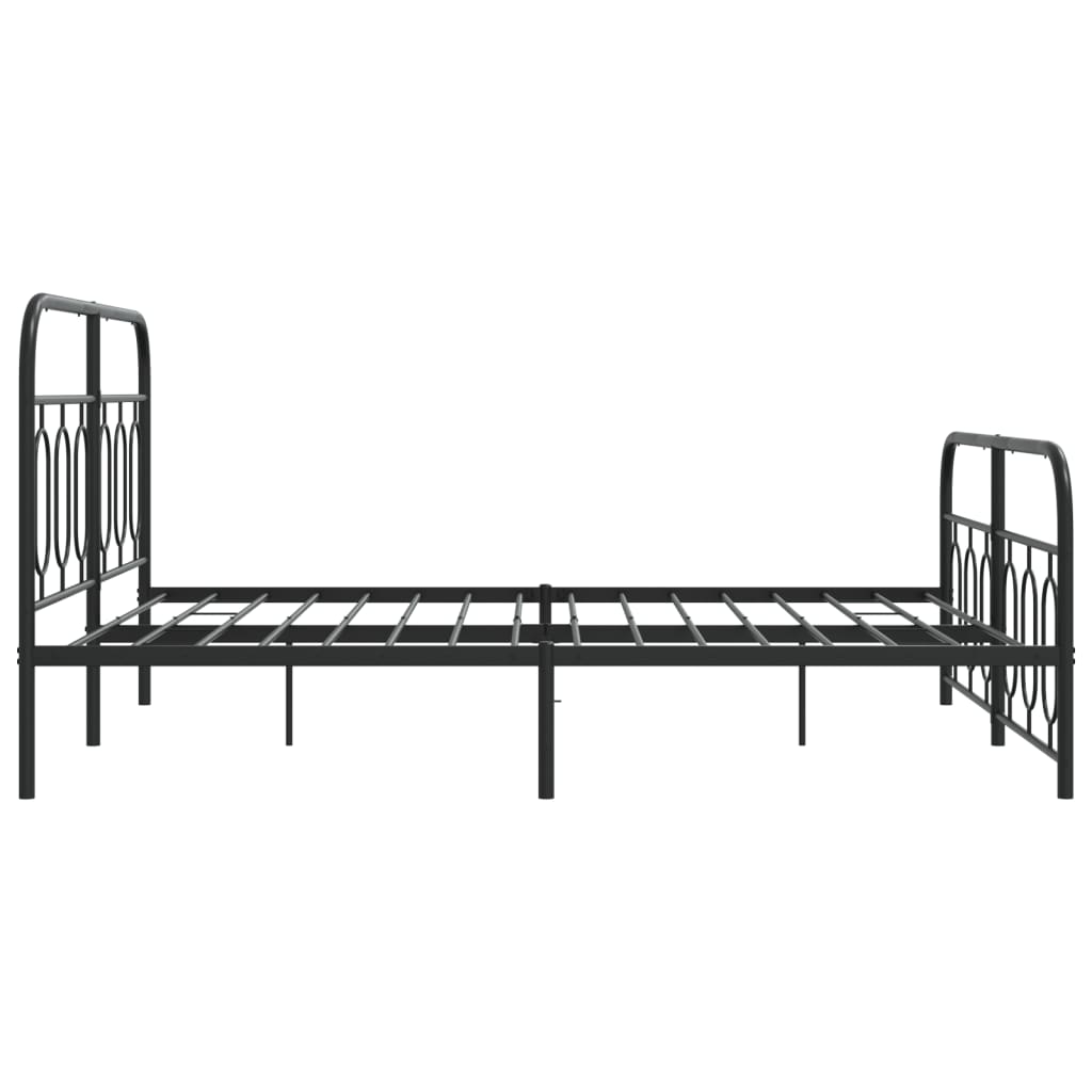 Bedframe met hoofd- en voeteneinde metaal zwart 135x190 cm