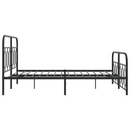 Bedframe met hoofd- en voeteneinde metaal zwart 135x190 cm