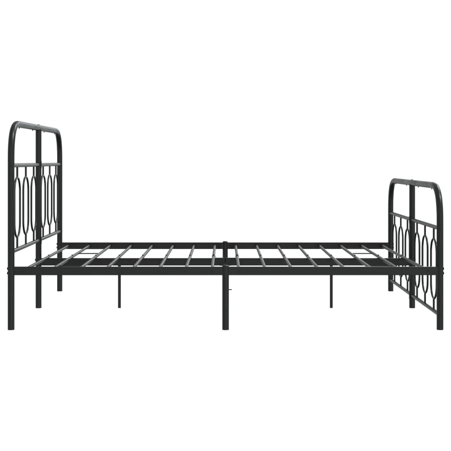Bedframe met hoofd- en voeteneinde metaal zwart 135x190 cm