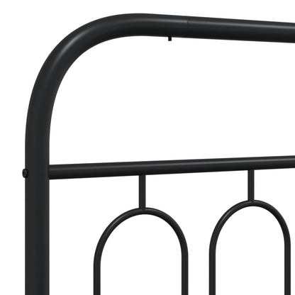 Bedframe met hoofd- en voeteneinde metaal zwart 135x190 cm