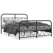 Bedframe metaal zwart 135x190 cm