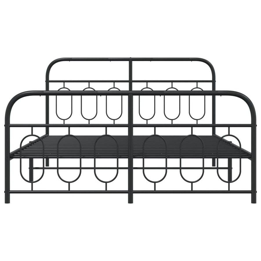 Bedframe met hoofd- en voeteneinde metaal zwart 140x190 cm
