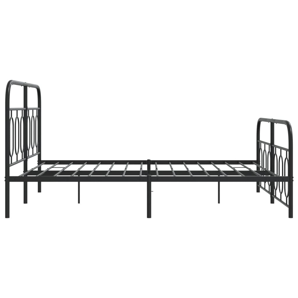 Bedframe met hoofd- en voeteneinde metaal zwart 140x190 cm