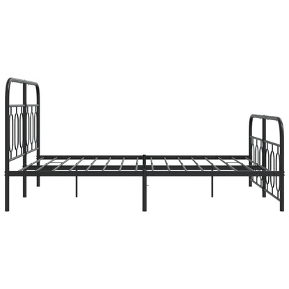 Bedframe met hoofd- en voeteneinde metaal zwart 140x190 cm