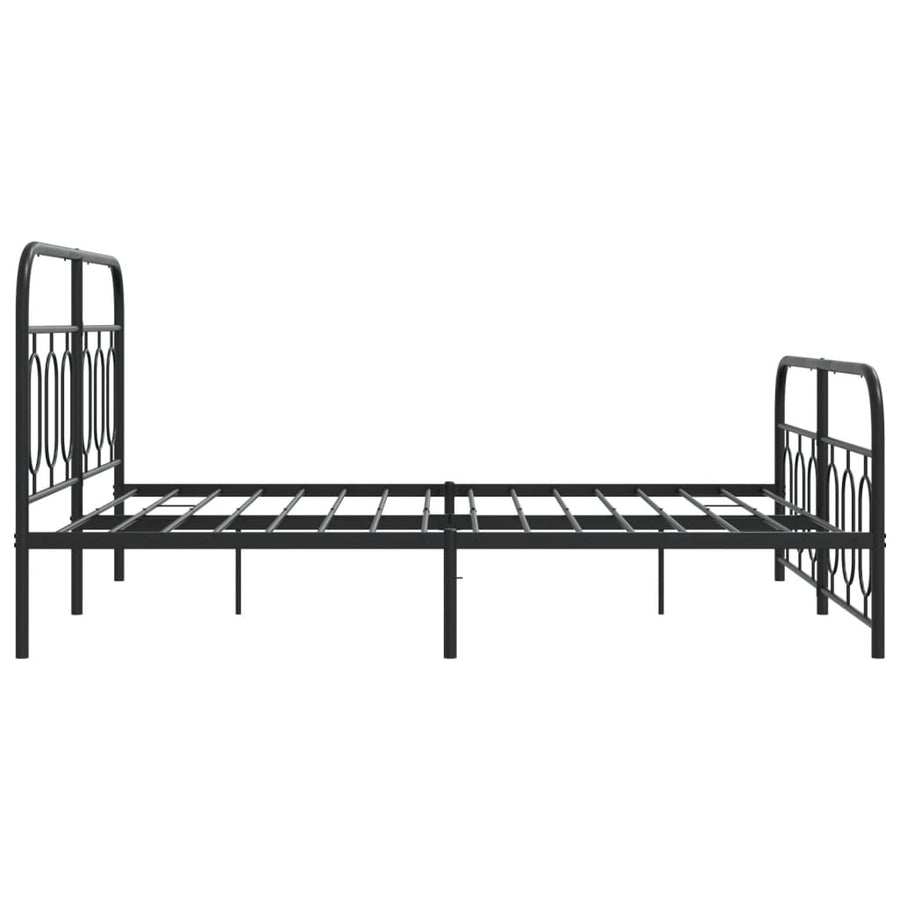 Bedframe met hoofd- en voeteneinde metaal zwart 140x190 cm