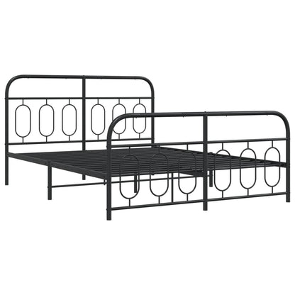 Bedframe met hoofd- en voeteneinde metaal zwart 140x200 cm