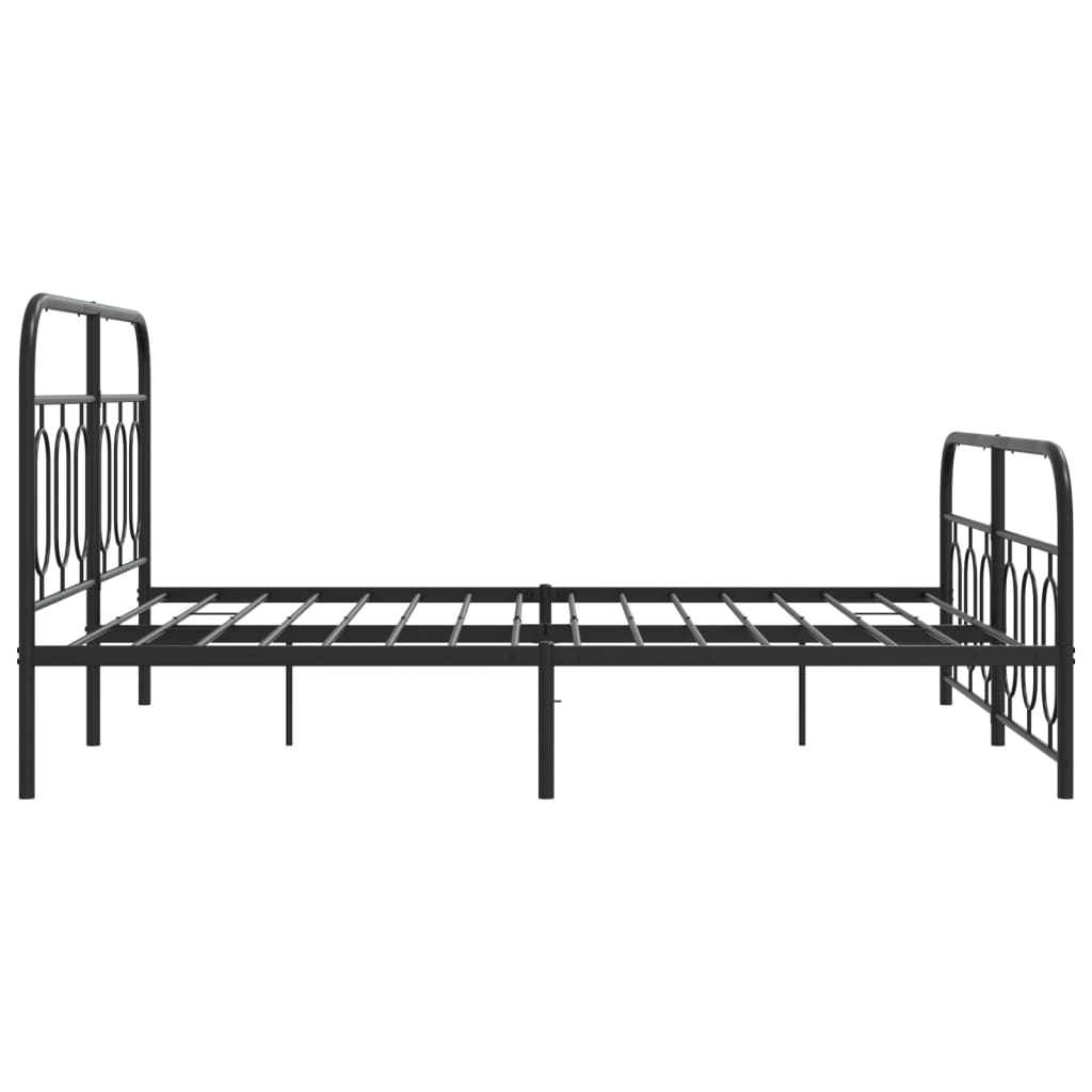 Bedframe met hoofd- en voeteneinde metaal zwart 140x200 cm