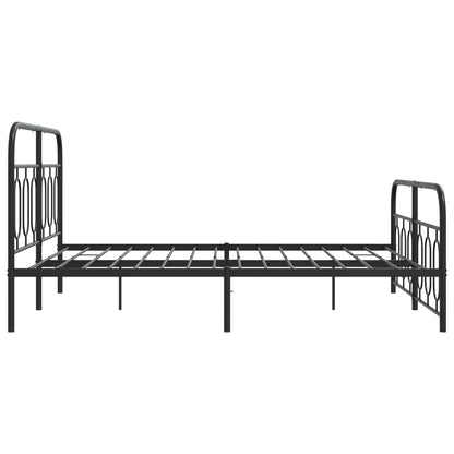 Bedframe met hoofd- en voeteneinde metaal zwart 140x200 cm