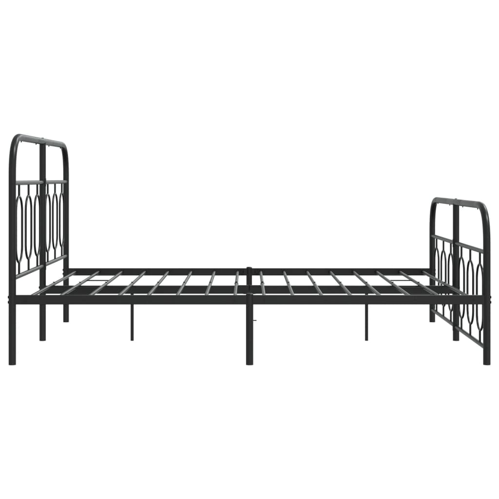 Bedframe met hoofd- en voeteneinde metaal zwart 150x200 cm