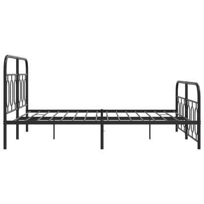 Bedframe met hoofd- en voeteneinde metaal zwart 150x200 cm