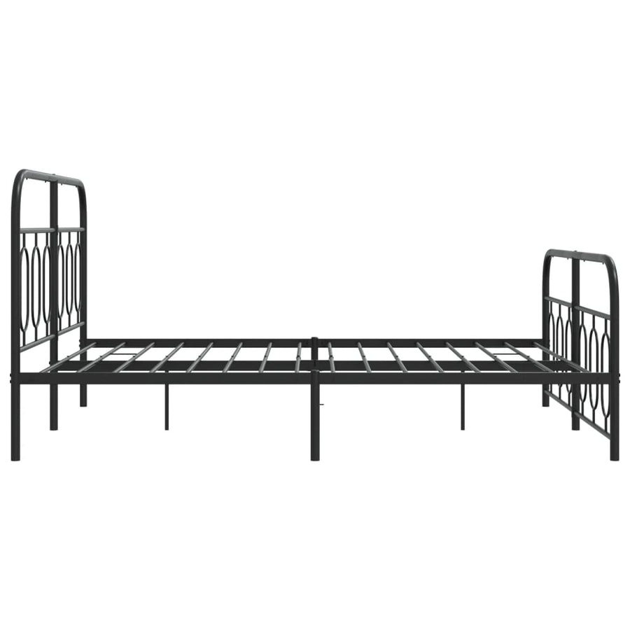 Bedframe met hoofd- en voeteneinde metaal zwart 150x200 cm