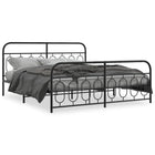 Bedframe metaal zwart 183x213 cm