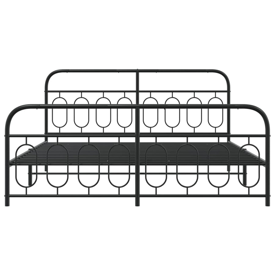 Bedframe met hoofd- en voeteneinde metaal zwart 193x203 cm