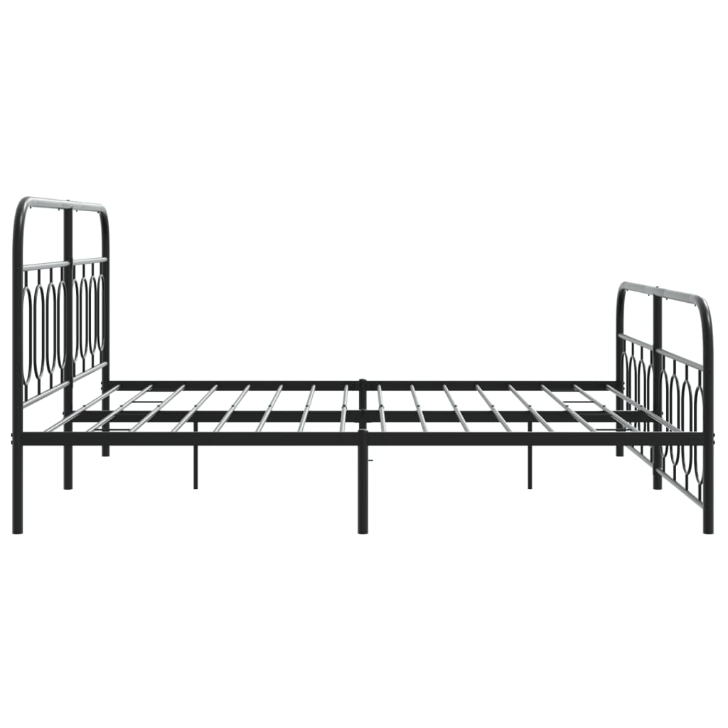 Bedframe met hoofd- en voeteneinde metaal zwart 193x203 cm
