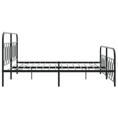 Bedframe met hoofd- en voeteneinde metaal zwart 193x203 cm