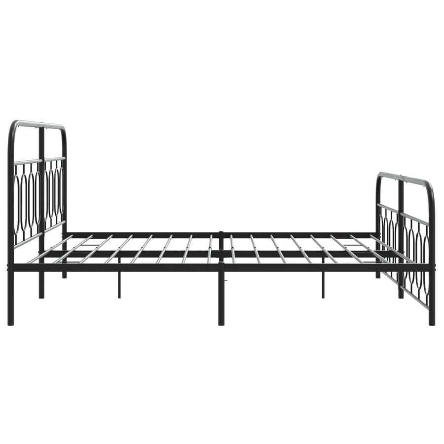 Bedframe met hoofd- en voeteneinde metaal zwart 193x203 cm