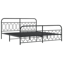 Bedframe met hoofd- en voeteneinde metaal zwart 200x200 cm