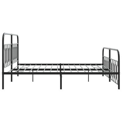 Bedframe met hoofd- en voeteneinde metaal zwart 200x200 cm
