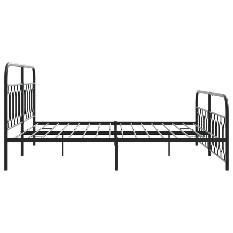 Bedframe met hoofd- en voeteneinde metaal zwart 200x200 cm