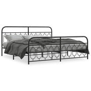Bedframe metaal zwart 200x200 cm