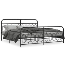 Bedframe met hoofd- en voeteneinde metaal zwart 200x200 cm