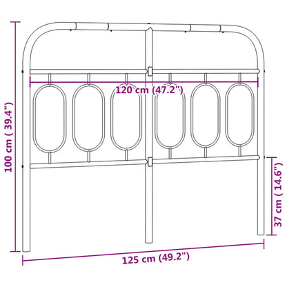 Hoofdbord 120 cm metaal zwart