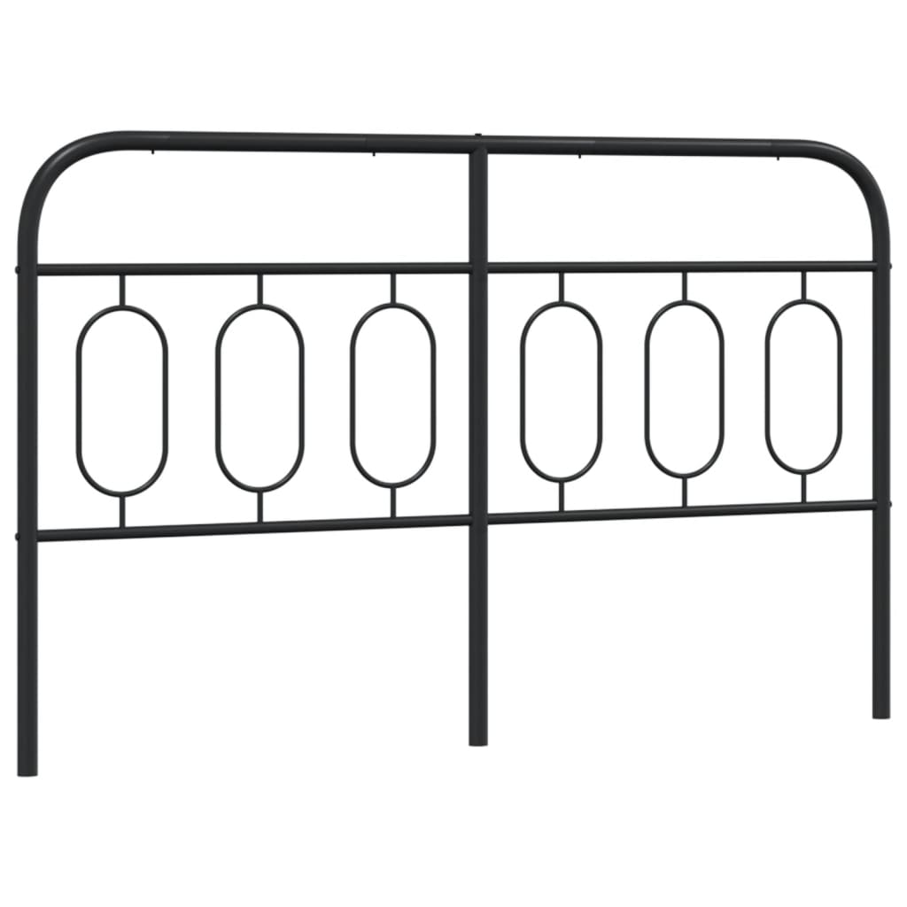 Hoofdbord 137 cm metaal zwart