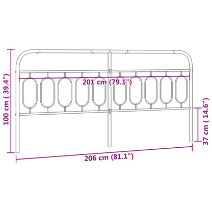Hoofdbord 200 cm metaal zwart