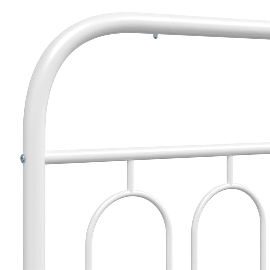 Bedframe met hoofdbord metaal wit 107x203 cm