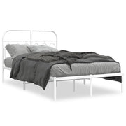 Bedframe metaal wit 120x190 cm met hoofdbord