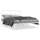 Bedframe metaal wit 135x190 cm met hoofdbord