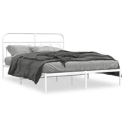 Bedframe metaal wit 135x190 cm met hoofdbord