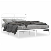 Bedframe metaal wit 150x200 cm met hoofdbord