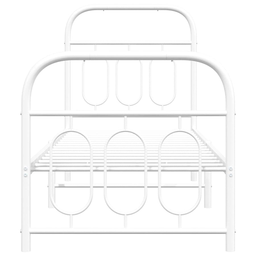 Bedframe met hoofd- en voeteneinde metaal wit 75x190 cm