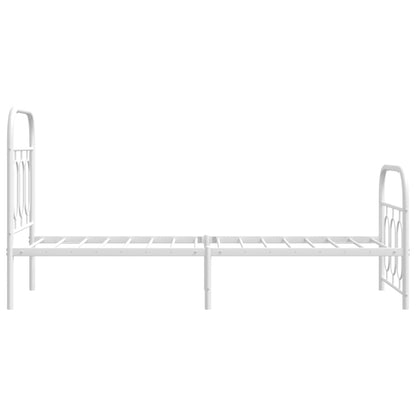 Bedframe met hoofd- en voeteneinde metaal wit 75x190 cm