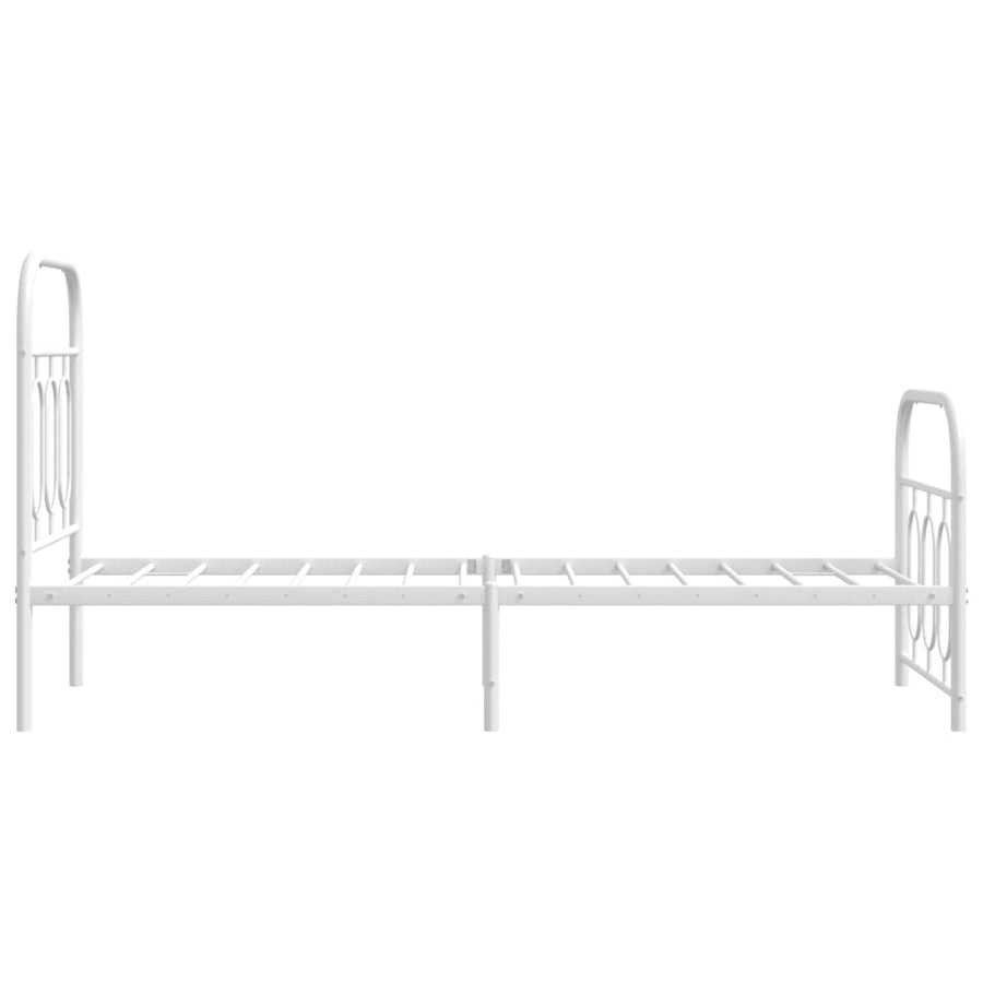 Bedframe met hoofd- en voeteneinde metaal wit 75x190 cm