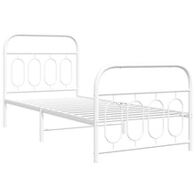 Bedframe met hoofd- en voeteneinde metaal wit 80x200 cm