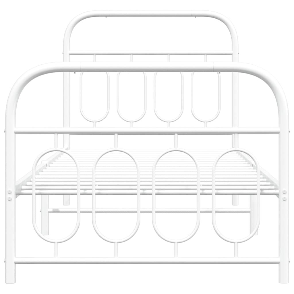 Bedframe met hoofd- en voeteneinde metaal wit 80x200 cm