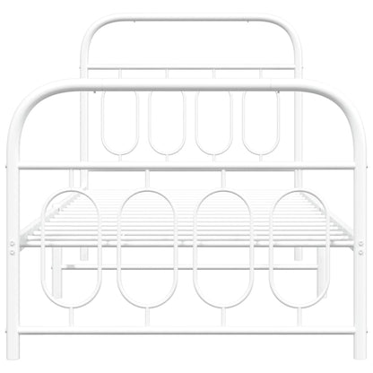 Bedframe met hoofd- en voeteneinde metaal wit 80x200 cm