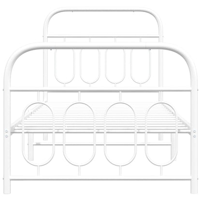 Bedframe met hoofd- en voeteneinde metaal wit 90x190 cm